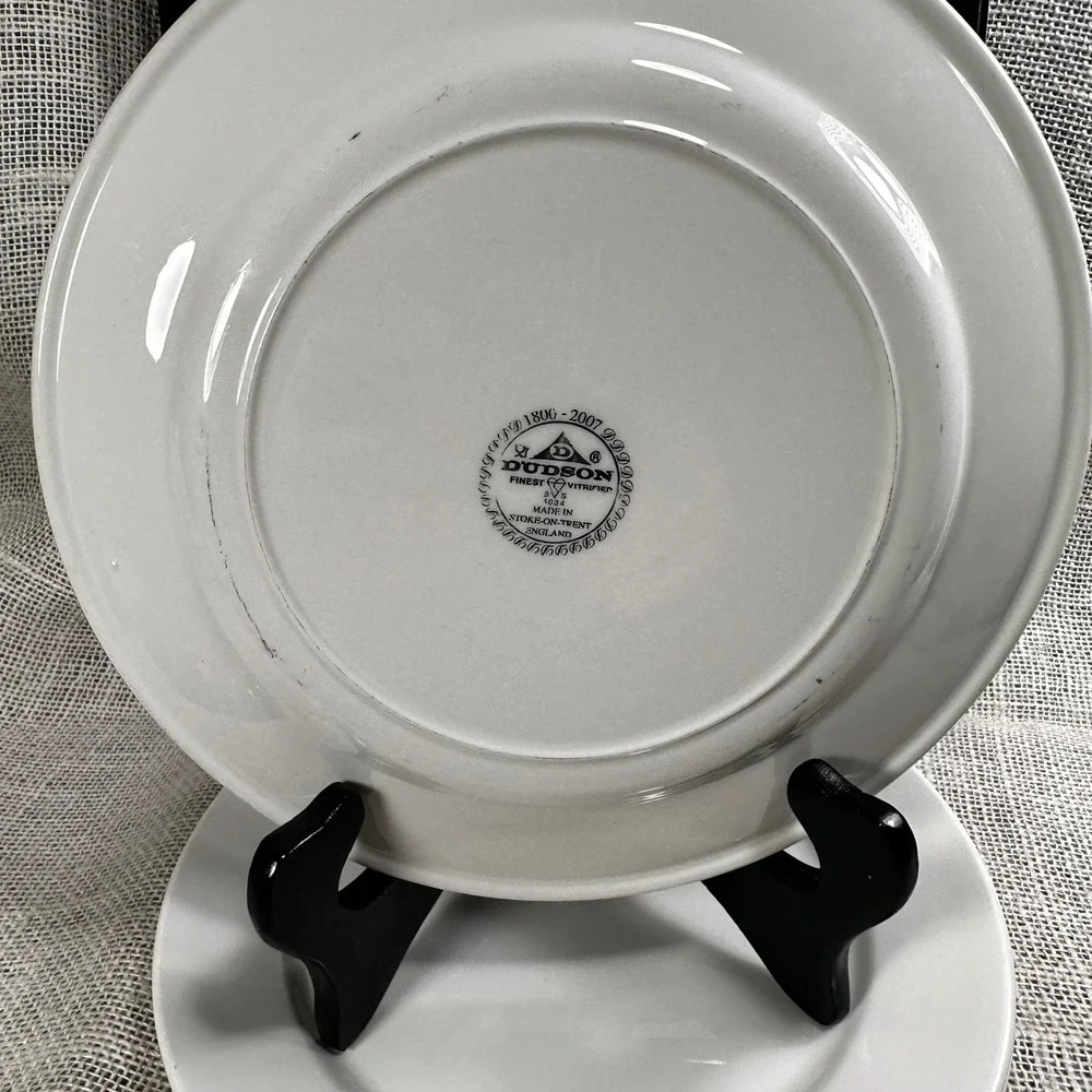 Set of 5 Dudson Finest Vitrified White Salad Plates 8.25 Restaurant Ware England